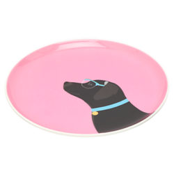 Joules Labrador Single 22cm Side Plate, Pink
